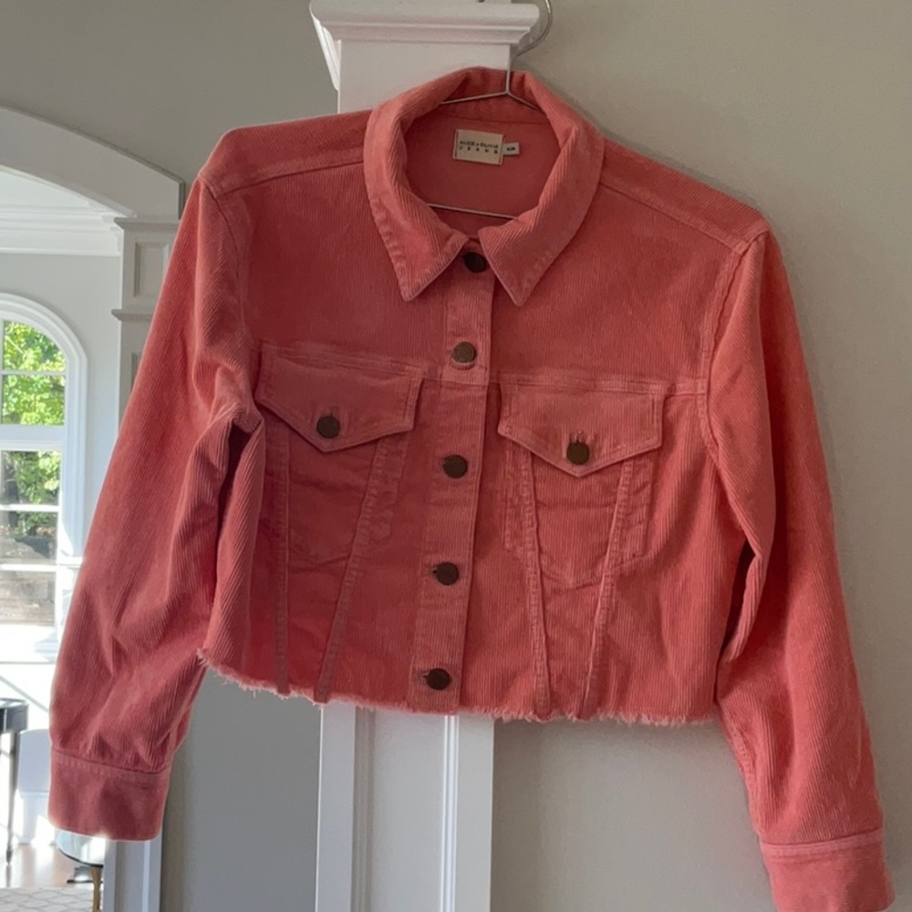 Alice + Olivia jeans cropped corduroy jacket